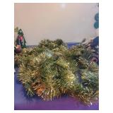 Gold and Green Christmas Tinsel Garland