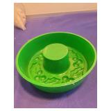 Green Plastic Holly Berry jello mold