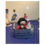Rub-A-Dub-Dub Three Snowmen in a Tub Holiday Decoration