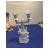 Vintage Porcelain Cherub Double Candle Holder