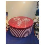 Festive Holiday Storage Boxes - Red and White Striped Set