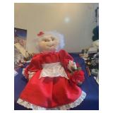 Vintage Mrs. Claus Christmas Doll with Red Dress