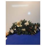Elegant Holiday Pine Swag with White Flowers