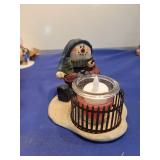 Snowman Tea Light Candle Holder Set
