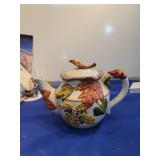 Vintage Autumn Leaves Ceramic Teapot