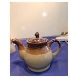 Vintage Brown and Cream Ceramic Teapot