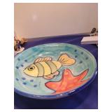 Hand-Painted Italian Fish Design Ceramic Plate