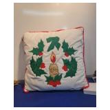 Vintage Christmas Holly Decorative Pillow