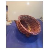 Vintage Woven Cornucopia Basket
