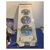 Holiday Style Christmas Plates with Rack - Set of 3