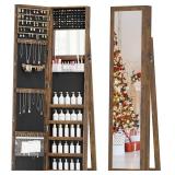 $95 Jewelry Cabinet with Full Length Mirror & Storage, Lockable