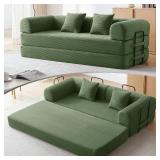 $190 Convertible Sofa Bed with 5-in-1 DIY Modular Design (Green)