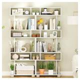 $110 6 Tier S Shaped Bookshelf, 64" Tall, White, Anti-toppling Kit (single