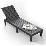 $57 ROJIK Outdoor Chaise Lounge Chair, 5-Position Adjustable Backrest