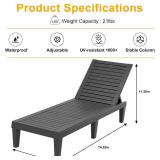 $57 ROJIK Outdoor Chaise Lounge Chair, 5-Position Adjustable Backrest