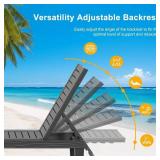 $57 ROJIK Outdoor Chaise Lounge Chair, 5-Position Adjustable Backrest