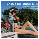 $57 ROJIK Outdoor Chaise Lounge Chair, 5-Position Adjustable Backrest