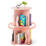 $68 Costzon Kids Rotating Bookshelf, 2 Tier, 360 Display (Pink)