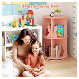 $68 Costzon Kids Rotating Bookshelf, 2 Tier, 360 Display (Pink)