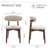 $160 COLAMY Dining Chairs Set of 2, Modern Fabric Upholstered