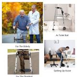 $100 Goplus Folding Walker with 4 Wheels, Seat & Arm Rest Pad