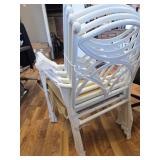 Set of 4 Cast Aluminum Patio Dining Chairs Stackable Outdoor Dining Chairs
