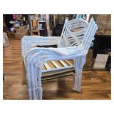 Set of 4 Cast Aluminum Patio Dining Chairs Stackable Outdoor Dining Chairs