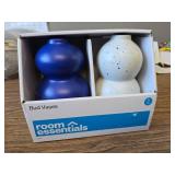 2pk Bud Vase: Cobalt Blue & White w/ Blue Specks, 5"" Room Essentials