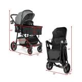 $176 Costway Baby 2 In 1 Foldable Stroller Travel Newborn - Gray
