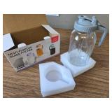 OneDream Glass Pitcher 64 oz Mason Jar w/ Lid & Wide Mouth