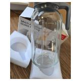 OneDream Glass Pitcher 64 oz Mason Jar w/ Lid & Wide Mouth