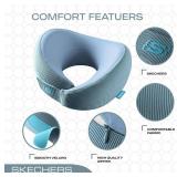 Skechers Memory Foam Neck Pillow, Comfortable & Breathable Travel