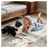$110 Moynesa Grey Vintage Rugs 8x10, Soft Non-Slip Neutral Carpets