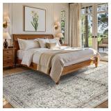 $110 Moynesa Grey Vintage Rugs 8x10, Soft Non-Slip Neutral Carpets