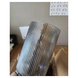 Better Homes & Gardens Blue Ribbed Hurricane Candle Holder, 8"