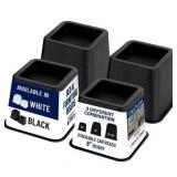 LIFEMASTER Bed Risers 3in, 1300lbs Support, 4pcs (Black)