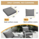 $57 For 3 chairs! Oslimea Cushions and Covers Water UV Resistant, 20 x 20,