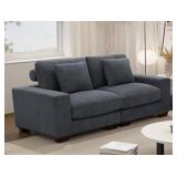 $250 Dark Grey Corduroy Chinille Sofa Bed with Arm Rests and Plug Ins