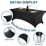 Pack Rectangular Spandex Tablecloth, 96x30 Banquet Wrinkle Cover