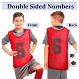 Hercicy 24 Pcs Youth Jerseys and Dozen 7" Cones (Medium,Red, Blue)