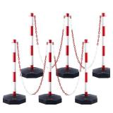 $58 VEVOR Adjustable Traffic Delineator, 6 Pack, 6.6FT Chain
