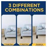 LIFEMASTER Bed Risers 3in, 1300lbs Support, 4pcs (Black)