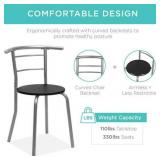 $237 Best Choice Products 3-Piece Dining Table Set, Black/Silver