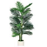 $100 FOUR ft Green Palm Artificial Tree with Planter, Home Office Decor