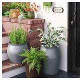 Speckled Indoor Outdoor Planter 16"x16"x20" Charcoal - Threshold