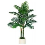 $100 FOUR ft Green Palm Artificial Tree with Planter, Home Office Decor