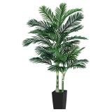 $100 FOUR ft Green Palm Artificial Tree with Planter, Home Office Decor