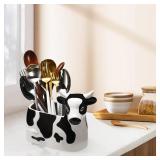 Cow-Shaped Cheese Slice Holder - Cow Print Kitchen Crock