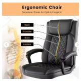 $140 Adjustable Height Swivel Ergonomic Chair in Black with Arms