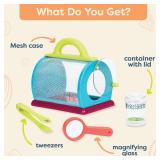 Bug Bungalow Insect Kit w/ Mesh Case, Magnifier & Tweezers
